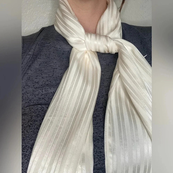Brooks Brothers Ivory Colored 100% Silk Scarf - Picture 2 of 10